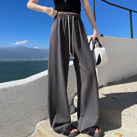 减龄多巴胺阔腿裤女春季新款抽绳高腰休闲裤2026小个子拖地长裤子   NDK-J2558 商品图2