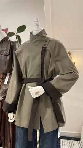 【门店同款】ENJOY秋季“光阴序语”静奢撞色收腰风衣 166493520