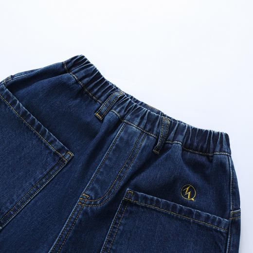 【MQD】童装男大童冬新款儿童保暖学院风百搭裤子加厚奥粒绒牛仔裤 商品图2