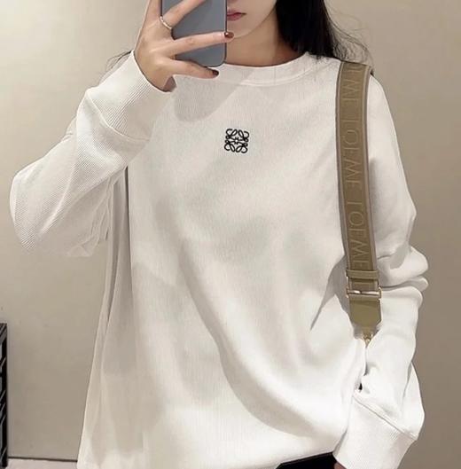 重磅渠道   loew刺绣圆领棉TEE  宽松OS版长袖T恤 男女同款 商品图1