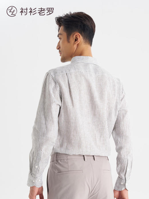 【经典09】100%亚麻条纹长袖衬衫265B7F648L[门店专款] 商品图5