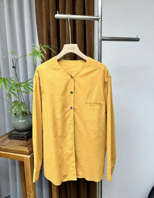 原单彩色扣棉质衬衫 商品图1