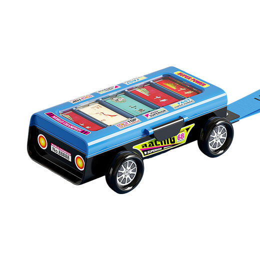 双层小学生文具盒 高颜值耐用儿童双层赛车铅笔盒 多功能学习用品收纳盒  收纳盒 商品图3