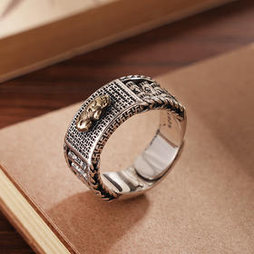 子佩集S925银【瑞兽佑吉】戒指【Q029】纯银仿古男士2405