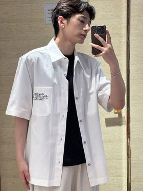 驴家25ss樱花火车刺绣短袖衬衫（DY）