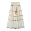 法式浪漫蕾丝边压褶半身裙女春季新款松紧腰遮胯宽松垂感大摆长裙   	 NDK-J3280 商品缩略图4