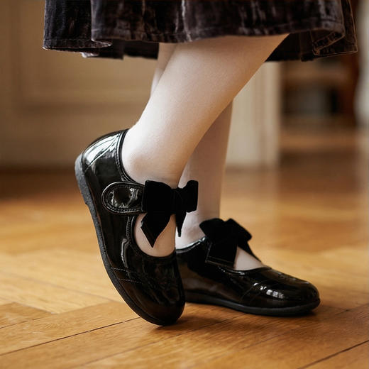 西班牙little winkaa儿童丝绒皮鞋女童公主鞋舞蹈鞋宝宝春秋蝴蝶结鞋子LW33007 商品图5