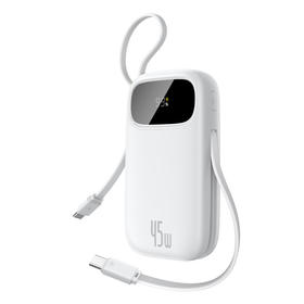 【积分兑换】倍思 Q电3 数显快充移动电源 双线版 10000mAh 45W 皓月白