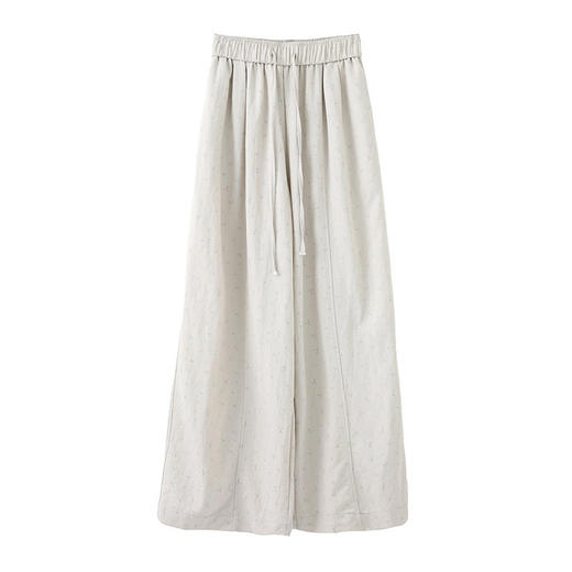 松紧高腰绑带小碎花弯刀阔腿裤2026春季新款韩系垂感宽松显瘦长裤   NDK-J2995 商品图4