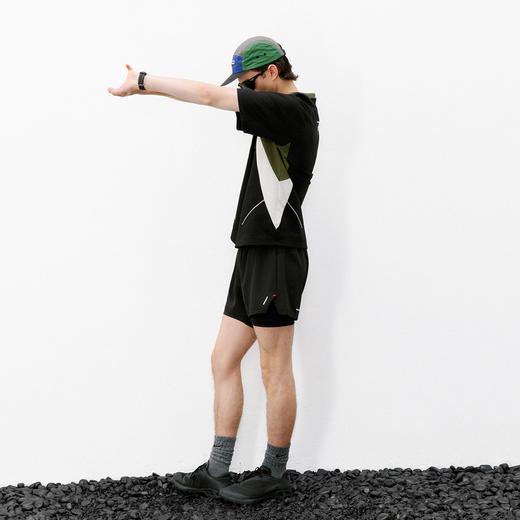 714street撞色拼接网眼透气运动短袖 2026夏季凉感速干情侣T恤男 商品图2