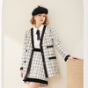 MC110斯尔丽24春季新款轻奢风时尚花纱格子直筒长袖优雅气质女式外套 商品缩略图0
