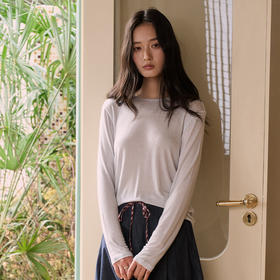 【2026春季新品】蚕丝羊毛・韩系经典打底衫 天丝莫代尔 桑蚕丝羊毛 简约圆领上衣轻薄微透罩衫长袖T恤