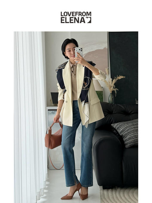 「丝巾来啦」 春日百搭款 丝羊绒三角丝巾 商品图6