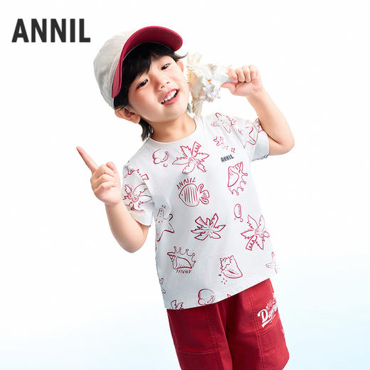 【实体店同款】男童圆领短袖针织衫夏季新款安奈儿童装XB621169 商品图1