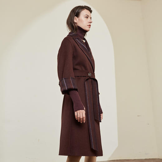 ND92X斯尔丽商场同款[正反两面可穿]时尚干练枪驳领显高羊毛大衣女外套 商品图2