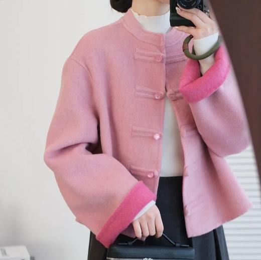 （3-7天发货）双面羊毛呢桑蚕丝新中式外套，国风有温度的雅致，同色系双面配色，时髦高级 商品图0