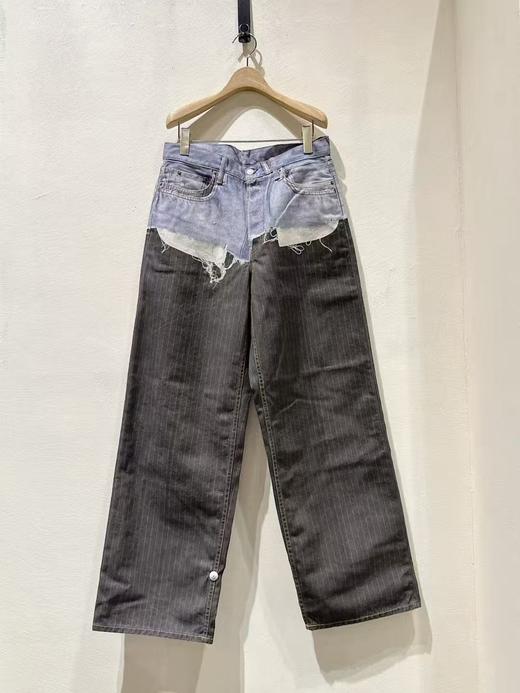 女款拼色牛仔裤长裤he001 商品图0