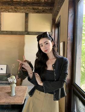 爆款3-7天发货！cosAcosB千金法式小香风吊带针织喇叭袖开衫两件套3353开衫+3365吊带