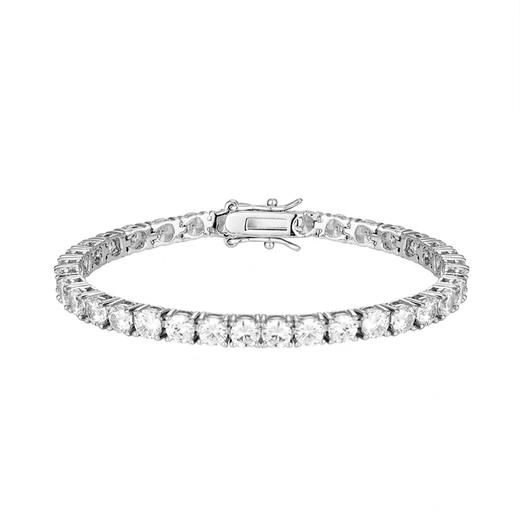 【顺丰直达】法国PARiCROWN2026新款爆闪满钻手链微镶银白色手镯手链女气质高级网球链BF 商品图7