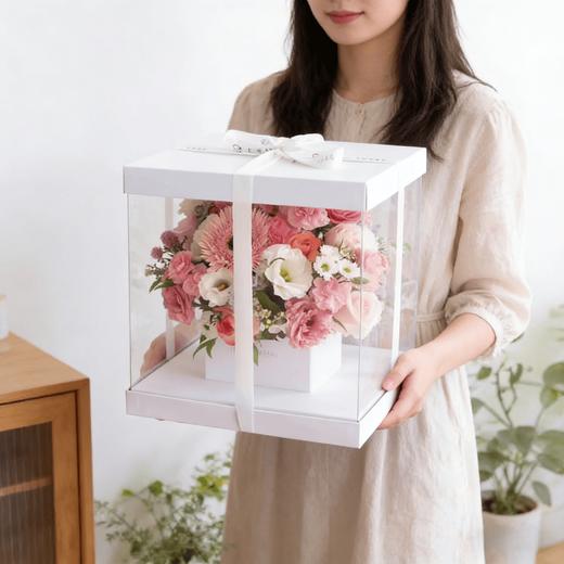 韩式粉绣球正方体鲜花礼盒 商品图3