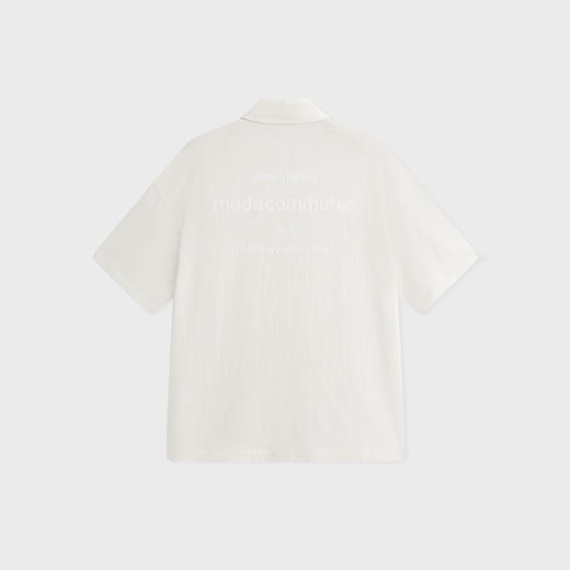 MODE COMMUTER | MC莱赛尔混纺肌理感梭织植绒印花翻领短袖衬衫 商品图1