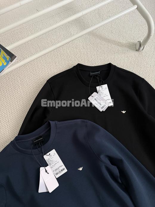 阿玛尼春季新款双层空气棉刺绣落肩运动休闲套头卫衣 商品图2