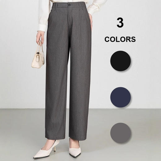 雀说亮丝牛仔裤垂感裤女裤春高腰西装裤显瘦休闲裤直筒长裤 WAL25CF0018 商品图0