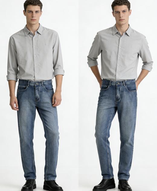 点此购买 哈吉斯春夏季男士舒适水洗牛仔裤长裤 tuo 341395 商品图2