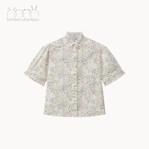 睫毛眼花边短袖印花上衣 商品图3