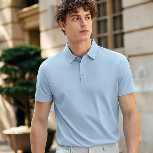 经典纯色百搭款液氨空气层珠地棉排湿透气POLO衫  XYD-5300 商品图4