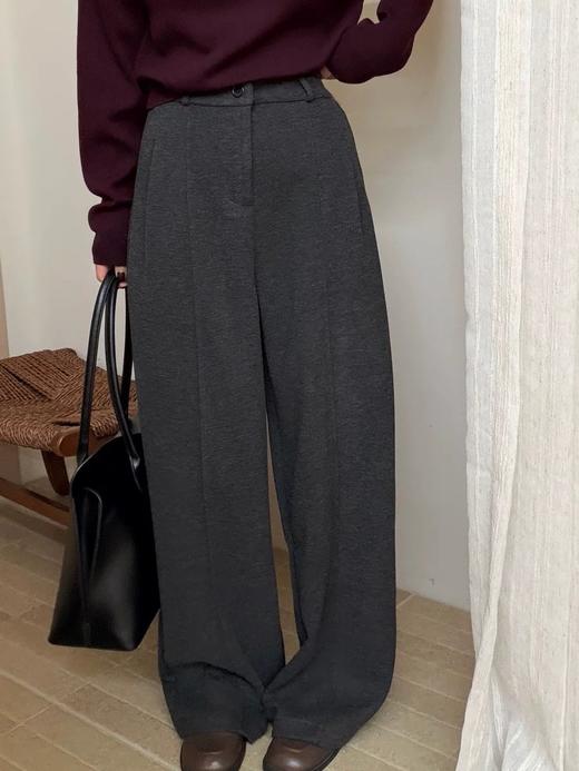 二店y 【3070】 醋酸羊毛毛呢裤 700g 柔软垂感直筒高腰阔腿裤 商品图12