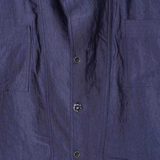 26CS34SDSA男装2026新款高贵轻奢简约纯色交叉立领衬衫百搭时尚休闲衬衣 商品图3