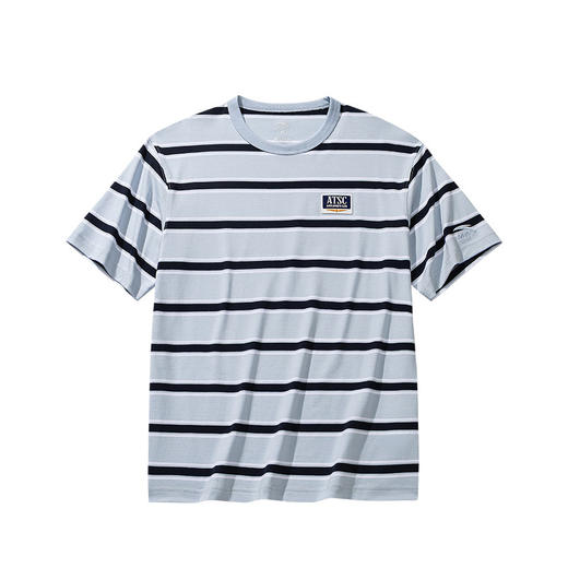 安踏条纹短袖t恤男女同款2026夏季纯棉宽松透气休闲上衣152628134 商品图5