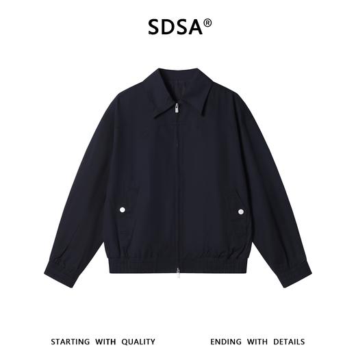 SDSA男装2026新款高贵轻奢复古设计感纯色拉链翻领夹克外套百搭 商品图0