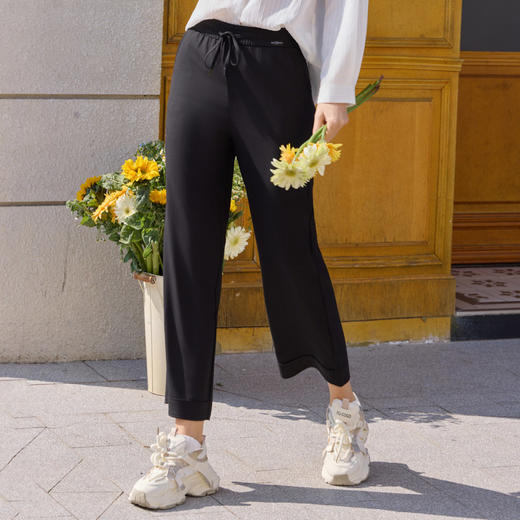 半身缘女裤 春季优雅窄版小直筒休闲裤261302U30320155 商品图1