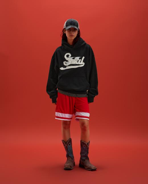 CryingCenter联名bofc Soul贴布绣洗水破坏做旧boxy复古连帽卫衣 商品图5