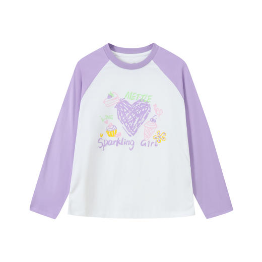 【MQD】童装女大童26春季新款儿童学院风可爱爱心印花打底衫长袖T恤 商品图4