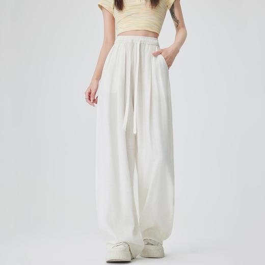 春夏高级感穿搭【透梦-天丝亚麻弯刀阔腿裤】天丝亚麻混纺面料柔软透气、宽松版型遮肉显瘦、高腰垂感设计不挑身材、轻松拉长腿部线条、舒适与氛围感双在线 商品图6