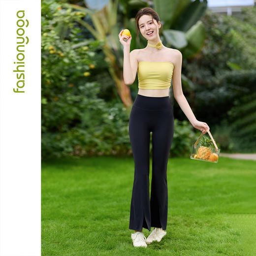 凡圣瑜伽微喇开叉无裆线九分裤 FC16902W 商品图12