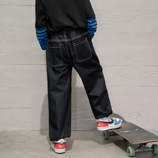 【MQD】【防褪色】童装男大童牛仔裤26春季弯刀裤儿童街潮时尚休闲裤 商品图3