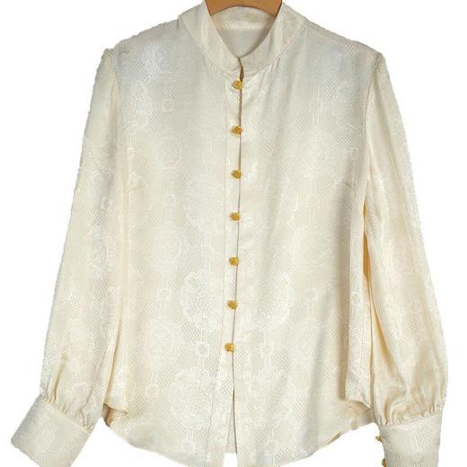 「高货kbnq」全新升级【铂金会员441/天猫599/差价158】(01712)洛诗琳气质中式真丝上衣2026春季新款国风真丝提花衬衫 商品图4