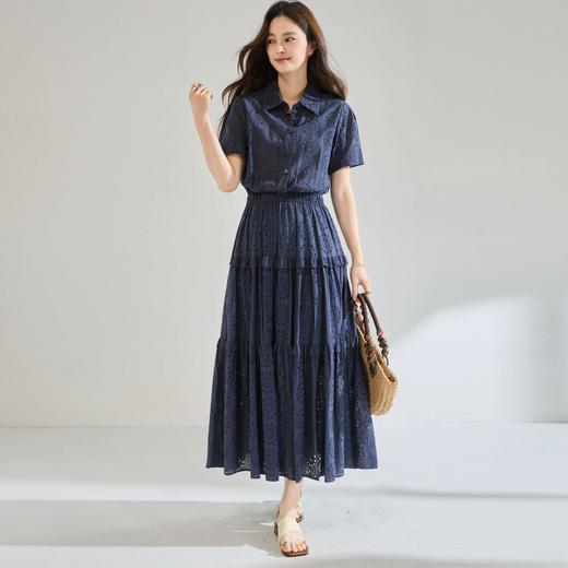 「高货sh」全新升级【铂金会员367/天猫499/差价132】(00542)洛诗琳气质镂空棉布绣花连衣裙2026春季新款法式茶歇裙女 商品图1