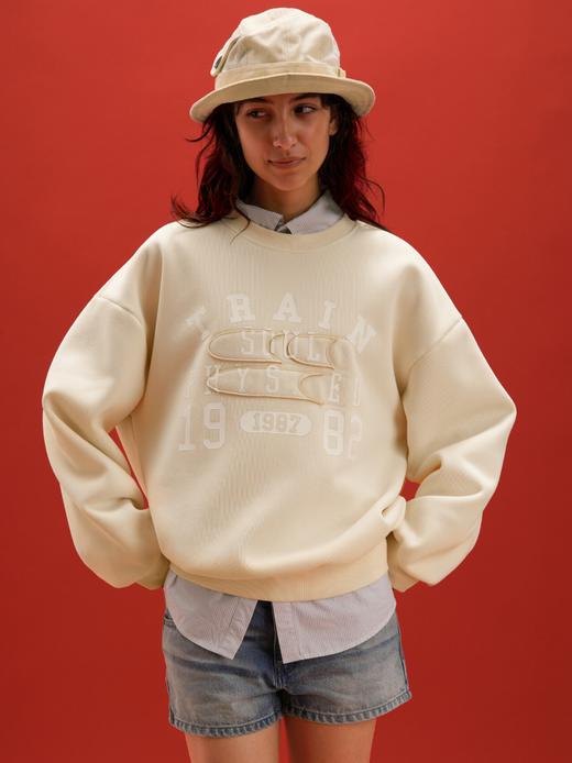 CryingCenter联名bofc 加绒毛毡TRAIN做旧复古圆领卫衣 商品图3