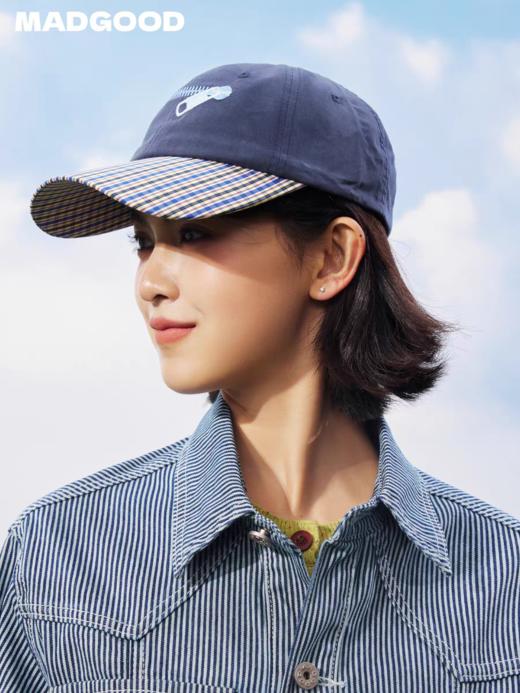 马得工地/MDGDPSMZ13650/拉链刺绣格纹拼接鸭舌帽 商品图1