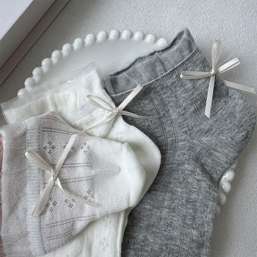 基础-简约后跟蝴蝶结女袜袜子-纪念日百货门店同款169093695 商品图2