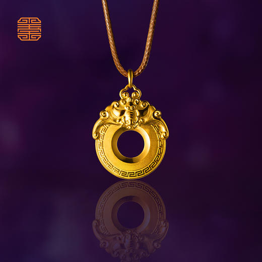 玺匠金铺《双福平安扣》足金9999 黄金吊坠项链生日礼物 商品图0
