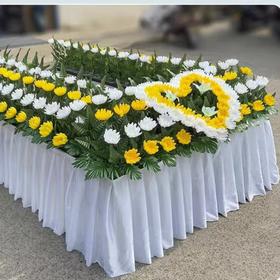 仿真花艺＋不锈钢架子＋围布围观花祭台花灵堂布置全套花仿真花殡仪瞻仰花