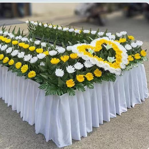 仿真花艺＋不锈钢架子＋围布围观花祭台花灵堂布置全套花仿真花殡仪瞻仰花 商品图0
