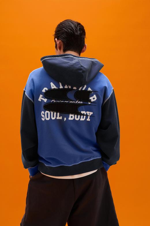 CryingCenter联名bofc 复古洗水拼色毛圈拉链卫衣 商品图3