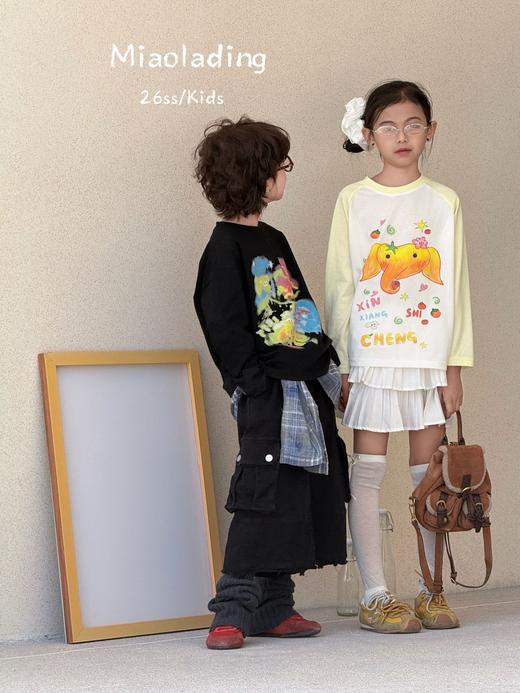 一店k （建议成套入！）26ss很难拒绝的浅春新Look！简单基础款儿童实用穿搭！上学和citywalk都能驾驭！主打时髦与可爱 鬼马精灵的感觉~！长袖T恤/连帽外套/牛仔裤多款选 商品图2